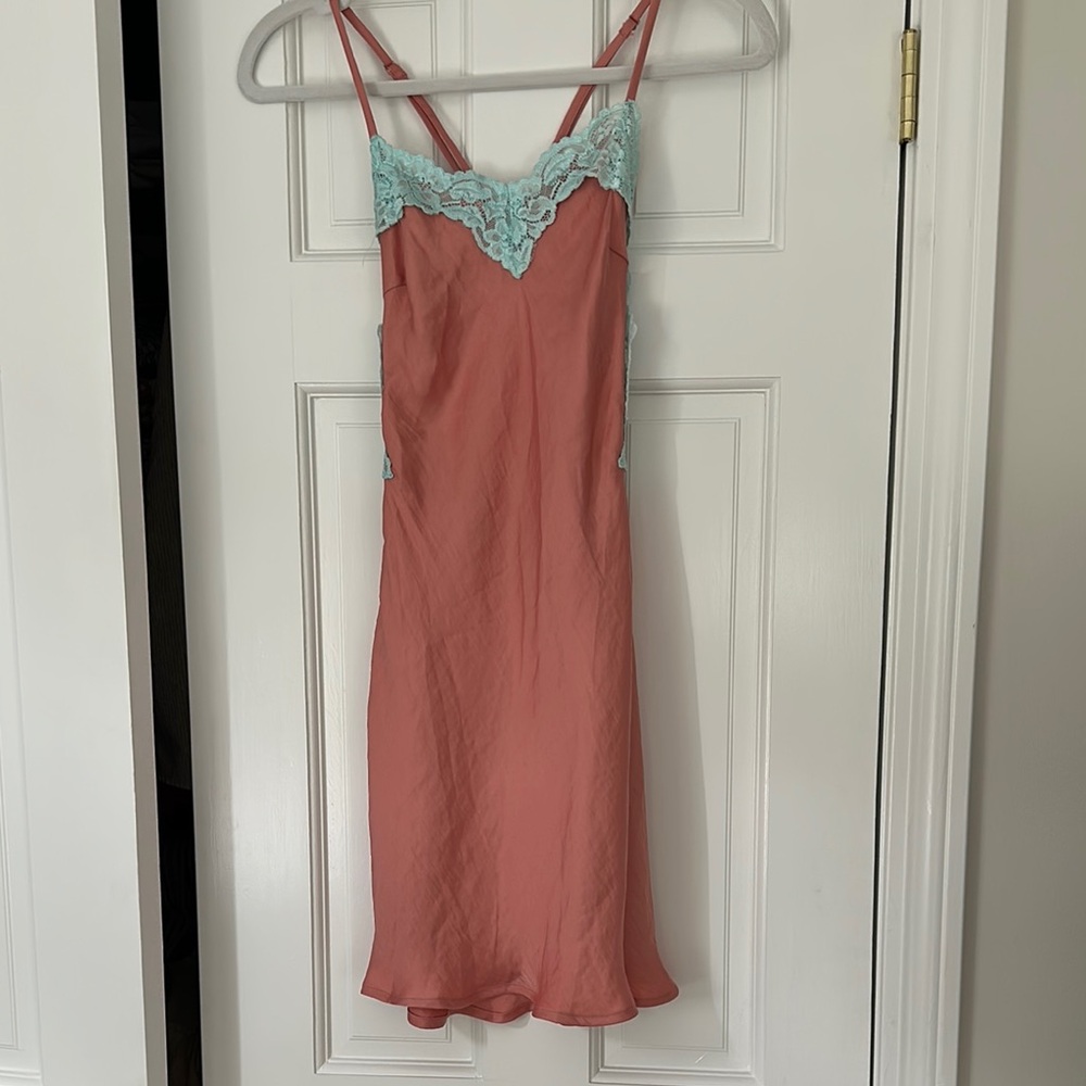 VRG GIRL Pink and Blue Lace Slip Dress